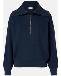 Brunello Cucinelli - Monili Cotton Half-Zip Sweater - Lyst