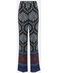 Etro - Paisley Silk-Blend Wide-Leg Pants - Lyst