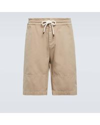 Brunello Cucinelli - Shorts in cotone con coulisse - Lyst