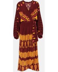 Johanna Ortiz - Printed Silk Wrap Dress - Lyst