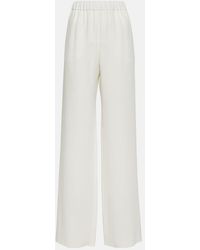 Valentino - High Rise Silk Wide-Leg Pants - Lyst