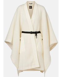 Moncler - Capa En Mezcla De Mohair, Alpaca Y Lana Con Cinturon - Lyst