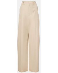 Tod's - Wool And Cotton Wide-Leg Pants - Lyst