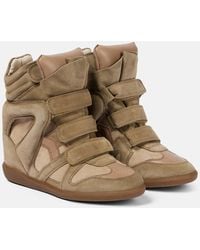 Isabel Marant - Wedge-Sneakers Bekett Aus Leder Und Veloursleder - Lyst