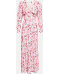 RIXO London - Selma Floral Crepe Midi Dress - Lyst