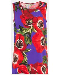 Dolce & Gabbana - Top Anemone Aus Einem Seidengemisch - Lyst