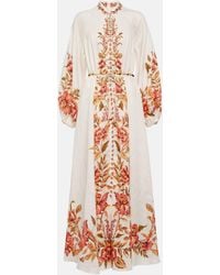 Zimmermann - Vacay Billow Belted Floral Linen Maxi Dress - Lyst