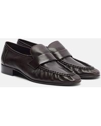 The Row - Soft Leather Penny Loafers - Lyst