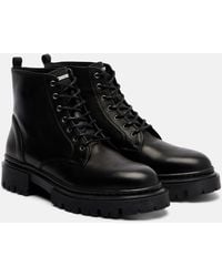 STAUD - Henry Leather Combat Boots - Lyst