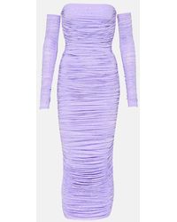 Alex Perry - Crystal-embellished Ruched Jersey Gown - Lyst