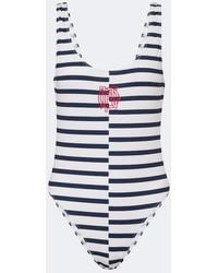 Jean Paul Gaultier - Logo Striped Swimsuit - Lyst