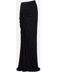 Alaïa - Gathered Jersey Maxi Skirt - Lyst