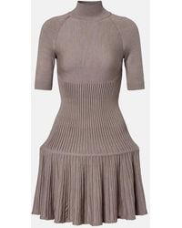 Alaïa - Ribbed-Knit Wool-Blend Minidress - Lyst
