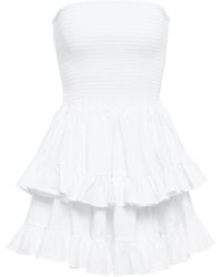 und kurze Kleider Caroline Constas Minikleid Maise aus Jersey in Weiß Damen Bekleidung Kleider Mini 