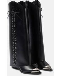 Givenchy - Shark Lock Cowboy Boots In Corset Style Leather - Lyst