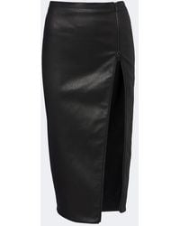 Gucci - Leather Midi Skirt - Lyst