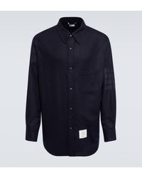 Thom Browne - 4-bar Wool-blend Flannel Shirt Jacket - Lyst