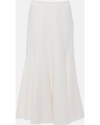 Gabriela Hearst - Amy Linen, Wool And Silk Midi Skirt - Lyst