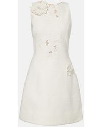 Oscar de la Renta - Embroidered Cotton-Blend Tweed Minidress - Lyst