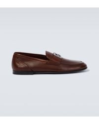 Dolce & Gabbana - Logo Leather Loafers - Lyst