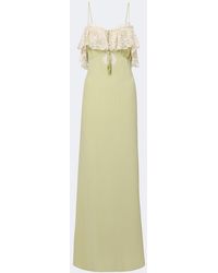Chloé - Lace-Trimmed Silk Crepe De Chine Maxi Dress - Lyst