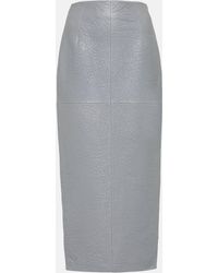 Prada - High-rise Leather Pencil Skirt - Lyst