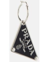 Prada - Logo Hoop Earring - Lyst