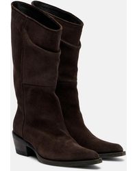 KHAITE - Clive Suede Knee-High Boots - Lyst