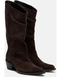KHAITE - Clive Suede Knee-High Boots - Lyst