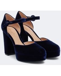 Gianvito Rossi - Velvet Platform Pumps - Lyst