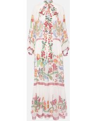 La DoubleJ - Athena Printed Silk Chiffon Maxi Dress - Lyst