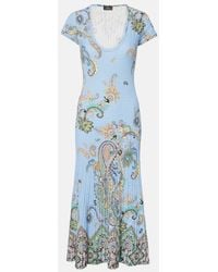 Etro - Printed Cotton-Blend Midi Dress - Lyst