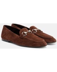 Gucci - Jordaan Horsebit Suede Loafers - Lyst