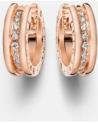 BVLGARI - B.Zero1 18Kt Rose Earrings With Diamonds - Lyst