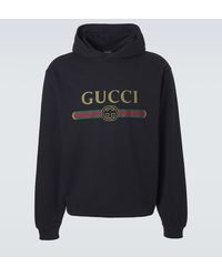 Gucci - Logo Cotton And Cashmere Jersey Hoodie - Lyst