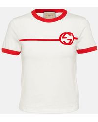 Gucci - Camiseta Interlocking G de jersey de algodon - Lyst