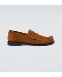 Loewe - Loafers Campo Aus Veloursleder - Lyst