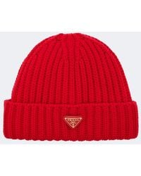 Prada - Ribbed-Knit Virgin Wool Beanie - Lyst