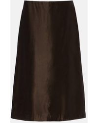 KHAITE - Nania Twill Midi Skirt - Lyst