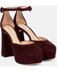 Gianvito Rossi - Holly D'orsay Suede Pumps - Lyst