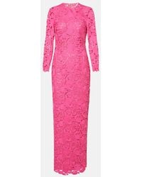 Oscar de la Renta - Floral Asymmetric Guipure Gown - Lyst