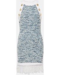 Balmain - Fringed Tweed Minidress - Lyst
