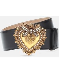 Dolce & Gabbana - Cinturón Devotion de cuero lux - Lyst