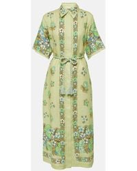 ALÉMAIS - Velma Floral Linen Shirt Dress - Lyst