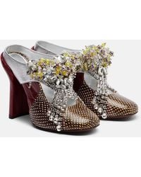 Dries Van Noten - Embellished Patchwork Leather Mules - Lyst