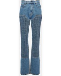 Area - Verzierte High-Rise Straight Jeans - Lyst