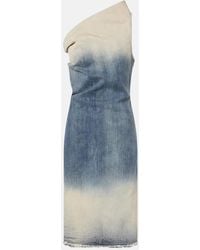 Rick Owens - Athena One-Shoulder Denim Midi Dress - Lyst