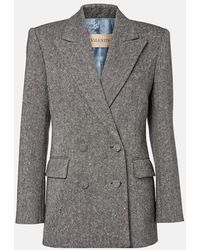 Valentino - Double-Breasted Wool-Blend Blazer - Lyst