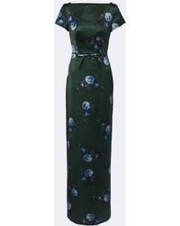 Erdem - Belted Floral Duchess Satin Gown - Lyst