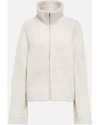JOSEPH Ribbed-knit Wool Zipped Sweater - White